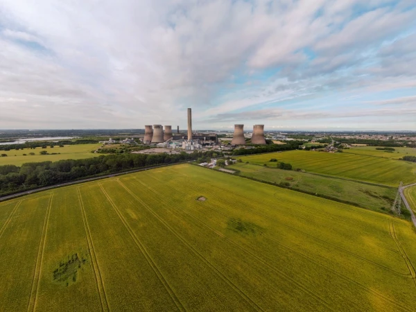 hydroseeding industrial site aerial view